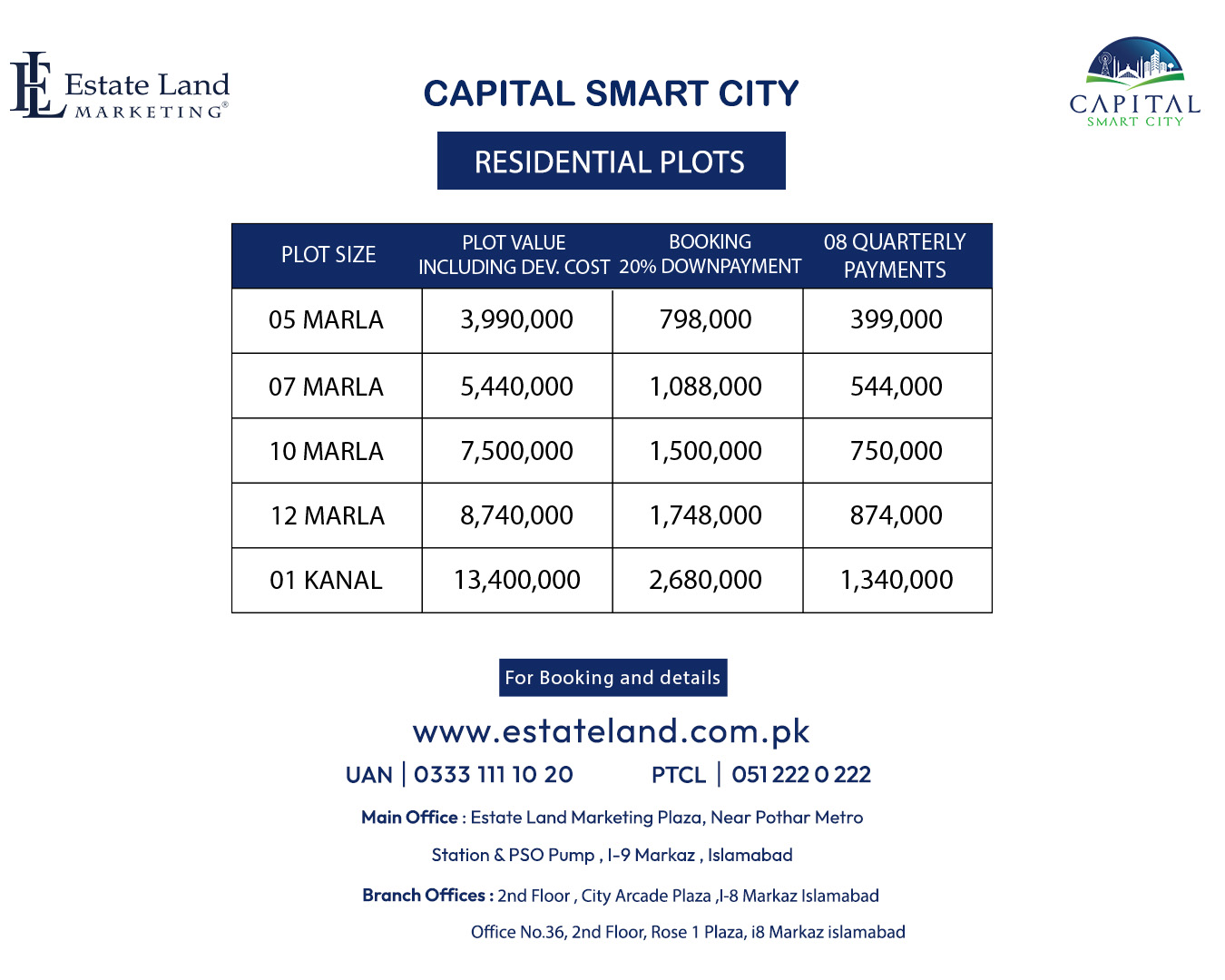 capital smart city residential plots