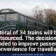 34 trains will be outsourced - Decision is intended to improve passenger convenience