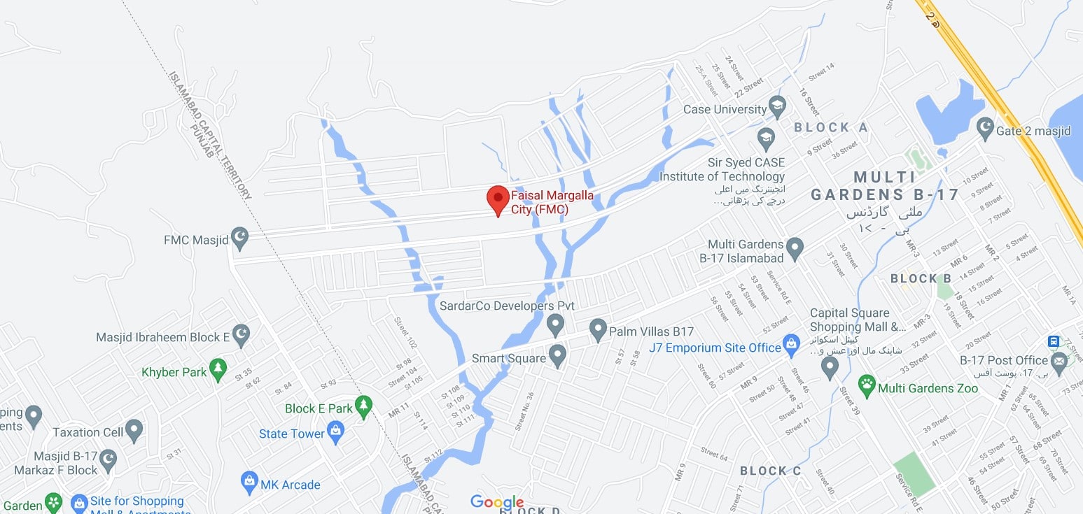 Faisal Margalla city location map