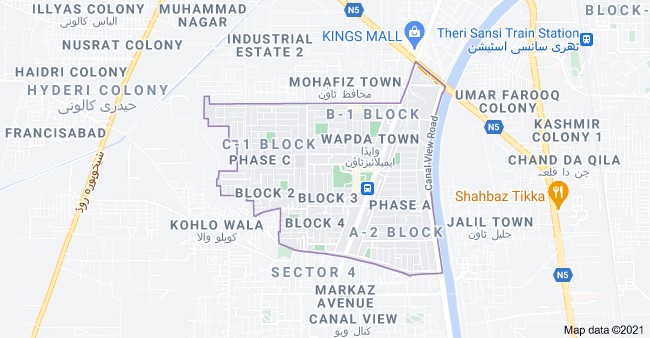 Wapda Town Gujranwala location map