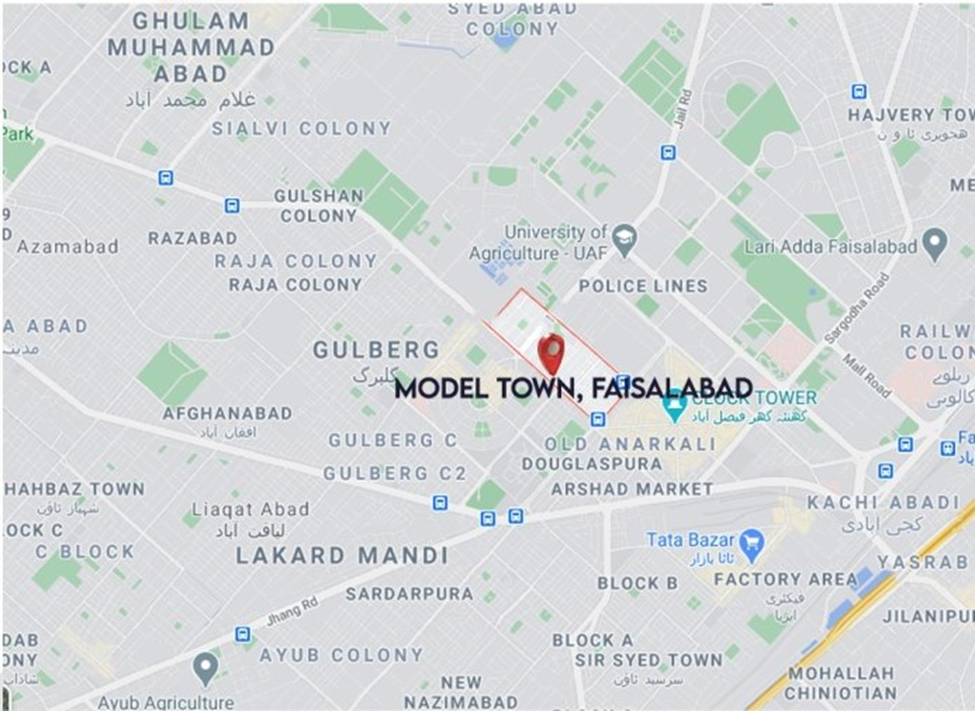 Model Town Khurrianwala Faisalabad Location Map