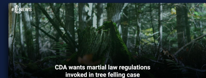 CDA wants martial law regulations invoked in tree felling case