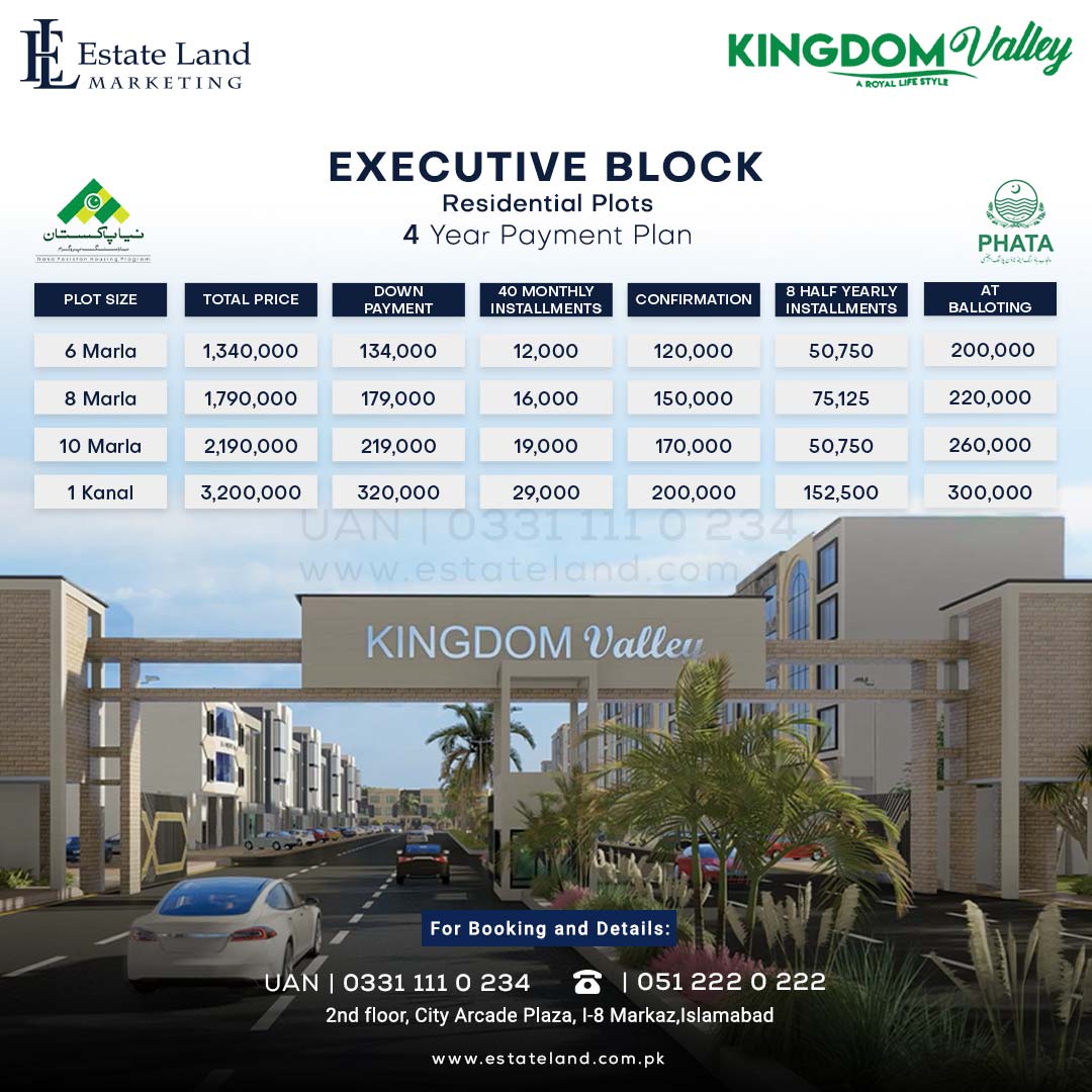 Executive Block New Payment Plan of kingdom valley