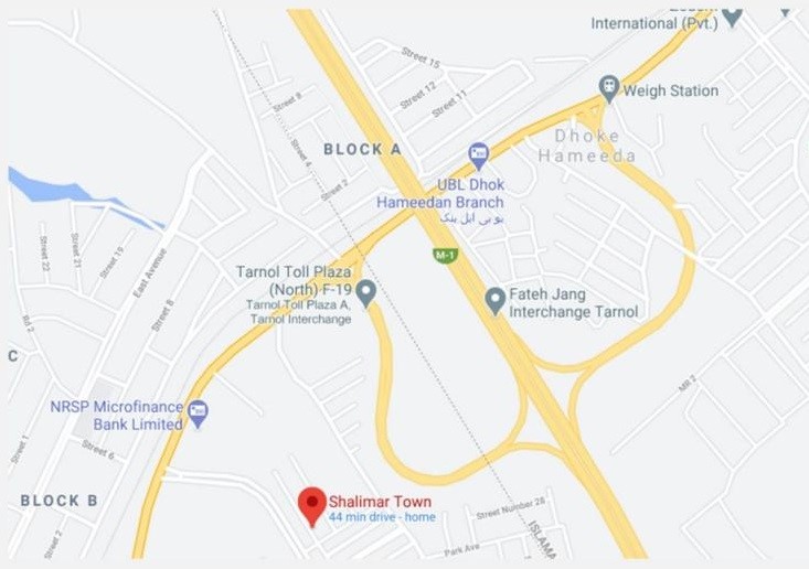 Shalimar Town Islamabad location map