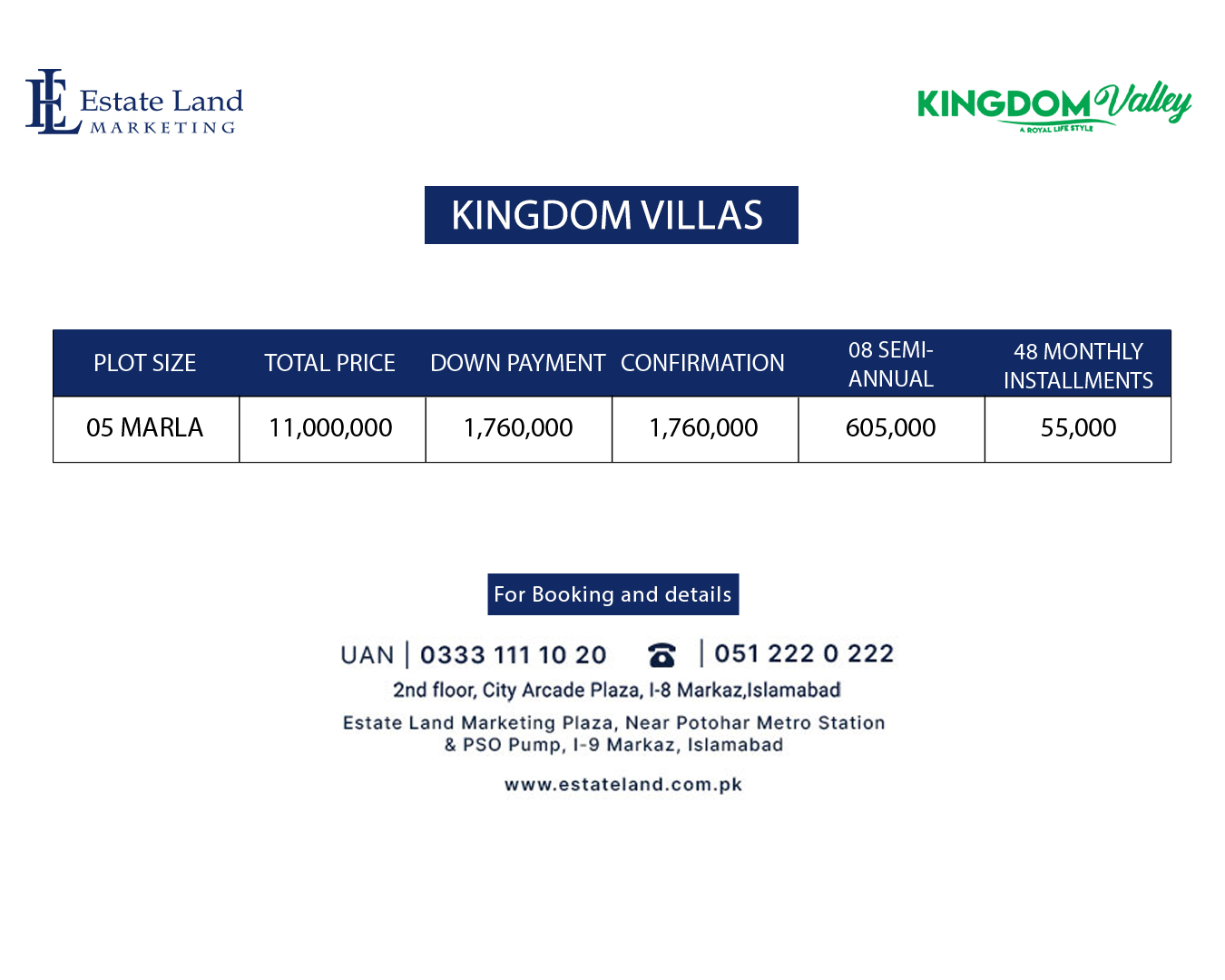 kingdom Villas payment plan