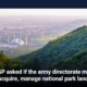 AGP asked if the army directorate may acquire, manage national park land