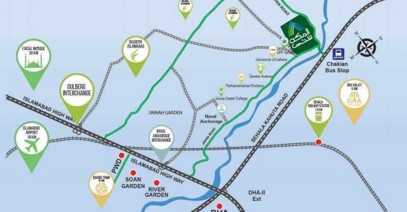 Al Makkah city Islamabad location map