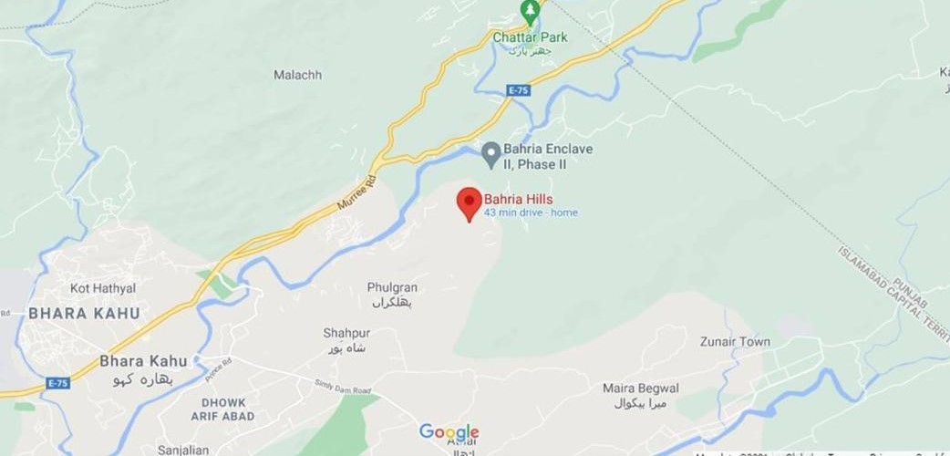 Bahria Hills Islamabad location map