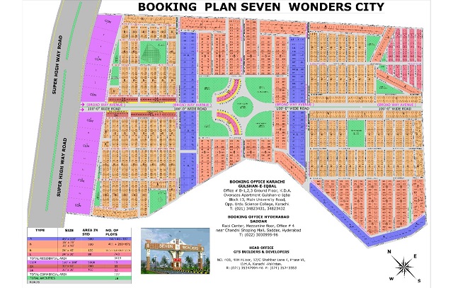 master plan of Seven Wonders City Karachi