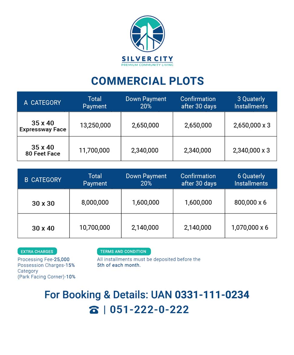 silver city islamabad plot price and payment plan
