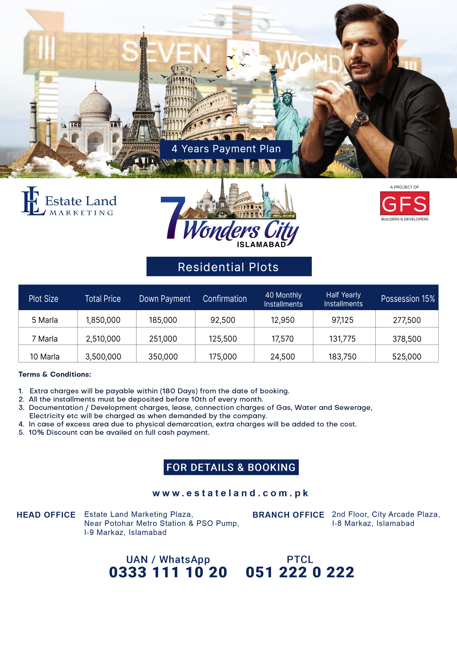 7 wonders city Islamabad Updated payment plan