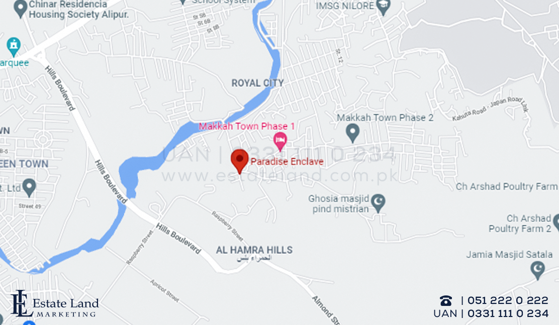 Paradise Enclave Islamabad location map