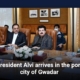 President Alvi arrives in the port city of Gwadar
