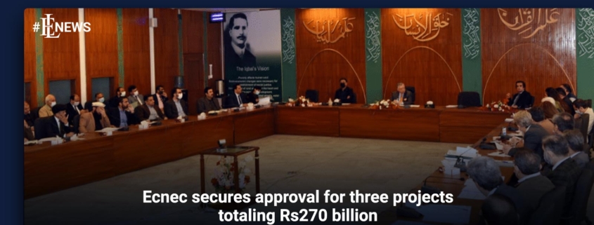 Ecnec secures approval for three projects totaling Rs270 billion