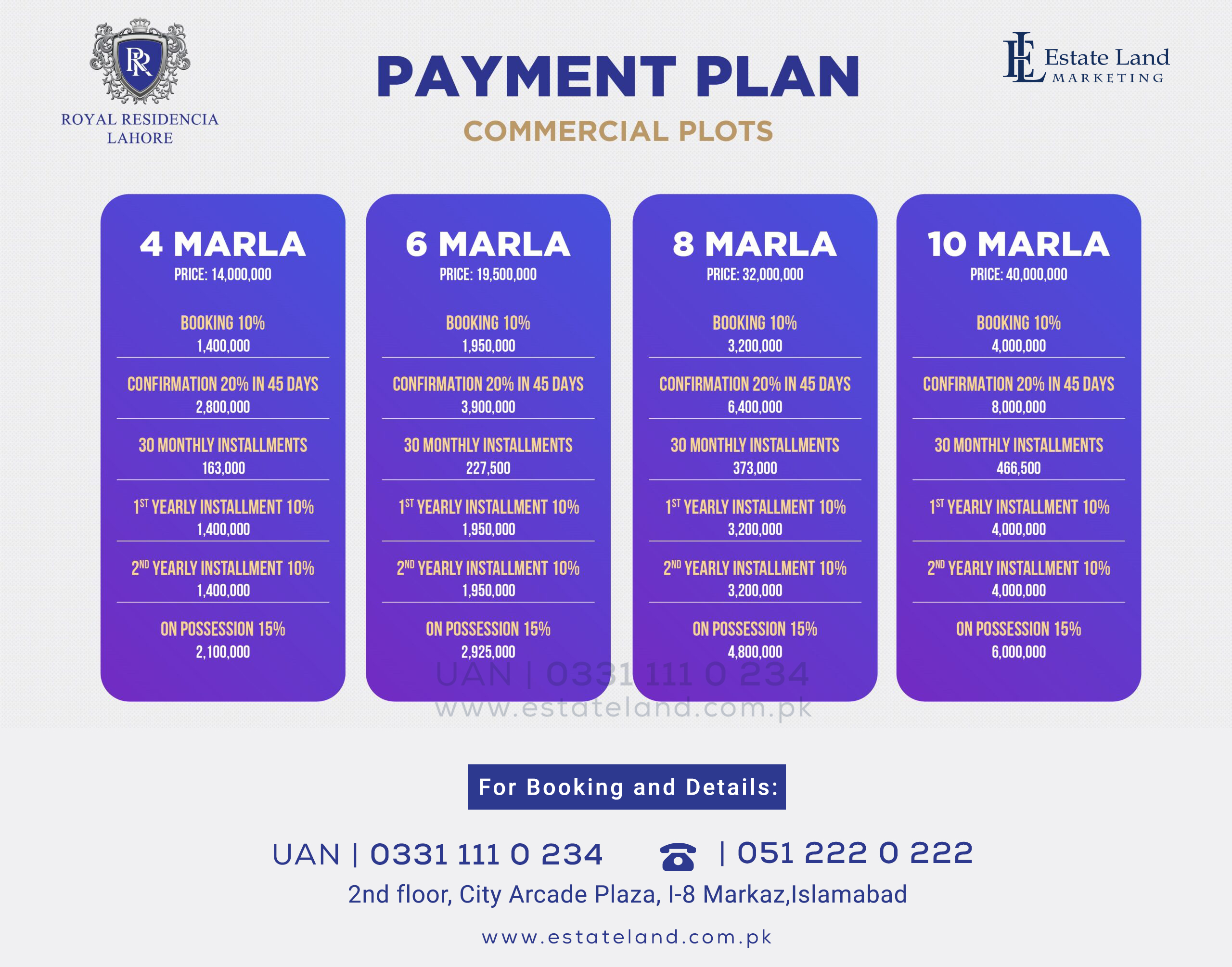 Royal Residencia Lahore payment plan