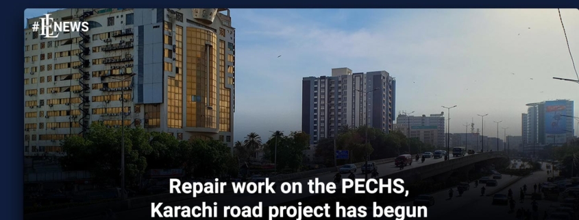 Repair work on the PECHS, Karachi road project has begun