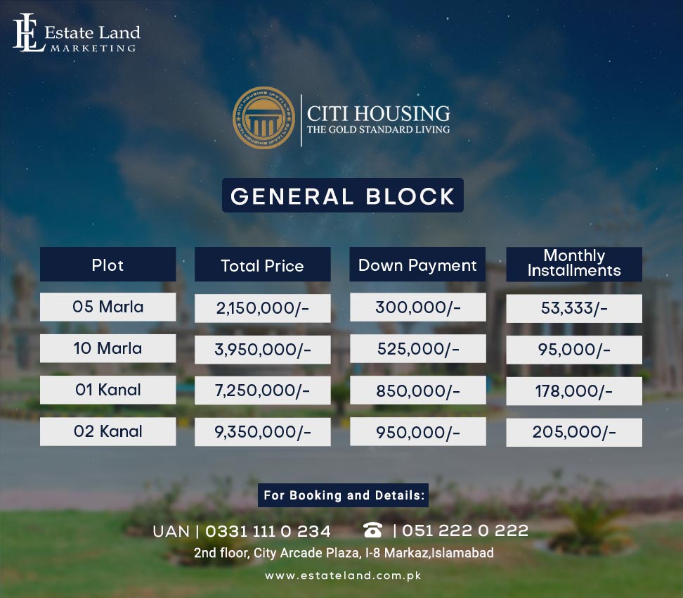 Citi housing Sialkot payment plan