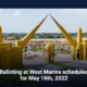Balloting at West Marina scheduled for May 16th, 2022