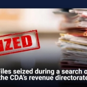 Files seized during a search of the CDA's revenue directorate