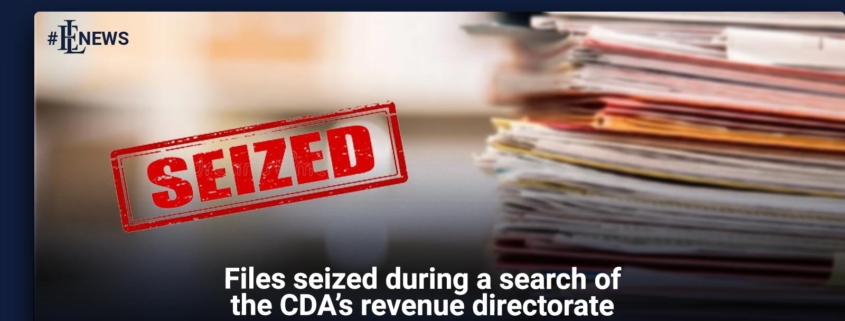 Files seized during a search of the CDA's revenue directorate