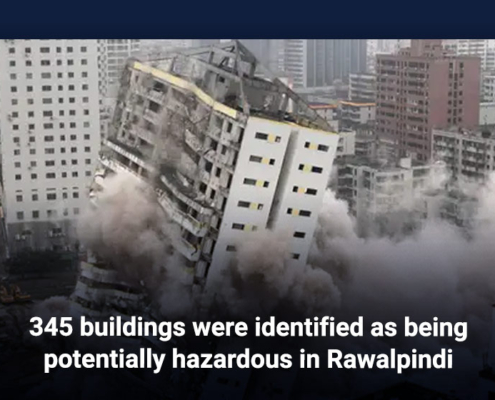 345 buildings were identified as being potentially hazardous in Rawalpindi