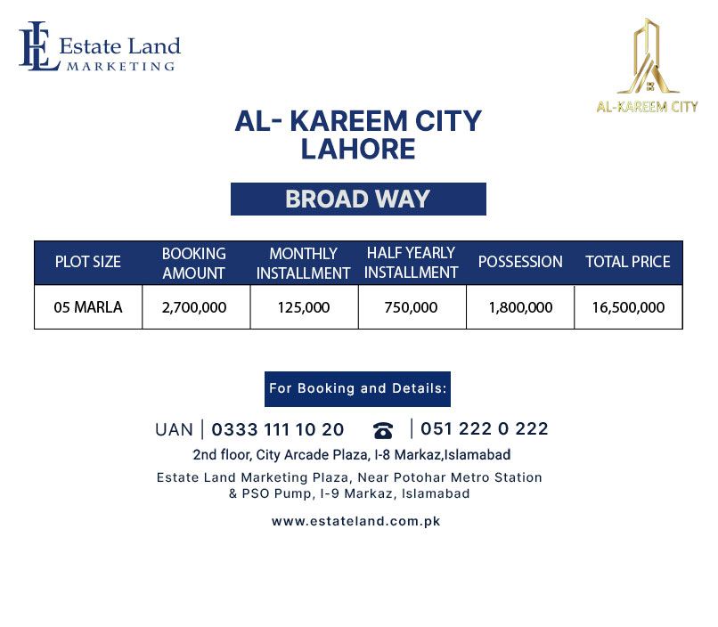 Al Kareem City Broadway Payment Plan