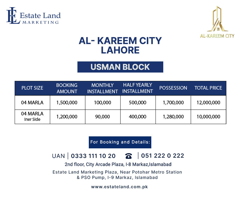 Al Kareem City Usman Block prices