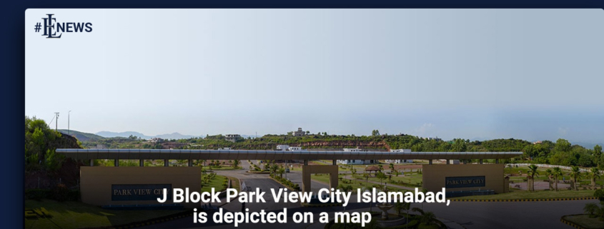 J Block Park View City, Islamabad, is depicted on a map