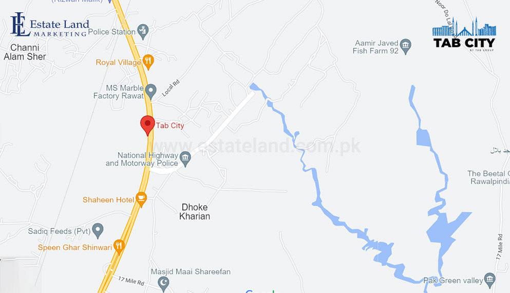 TAB City Rawalpindi Location Map