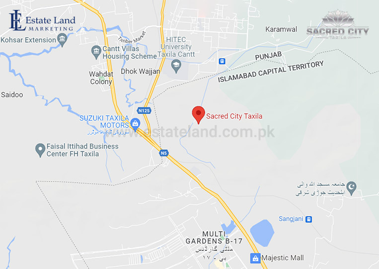 Sacred City Taxila location map