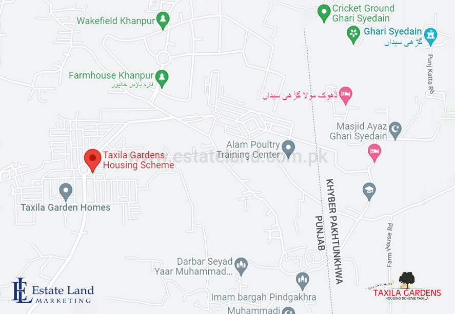 Taxila Garden Housing Scheme location map