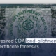 Desired CDA land-allotment certificate forensics