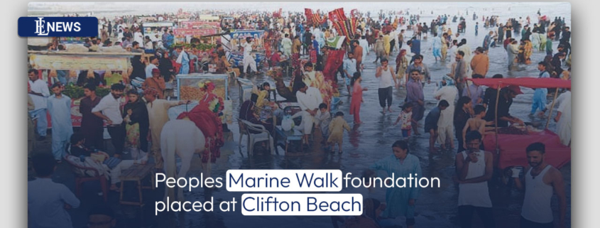 Peoples Marine Walk foundation placed at Clifton Beach