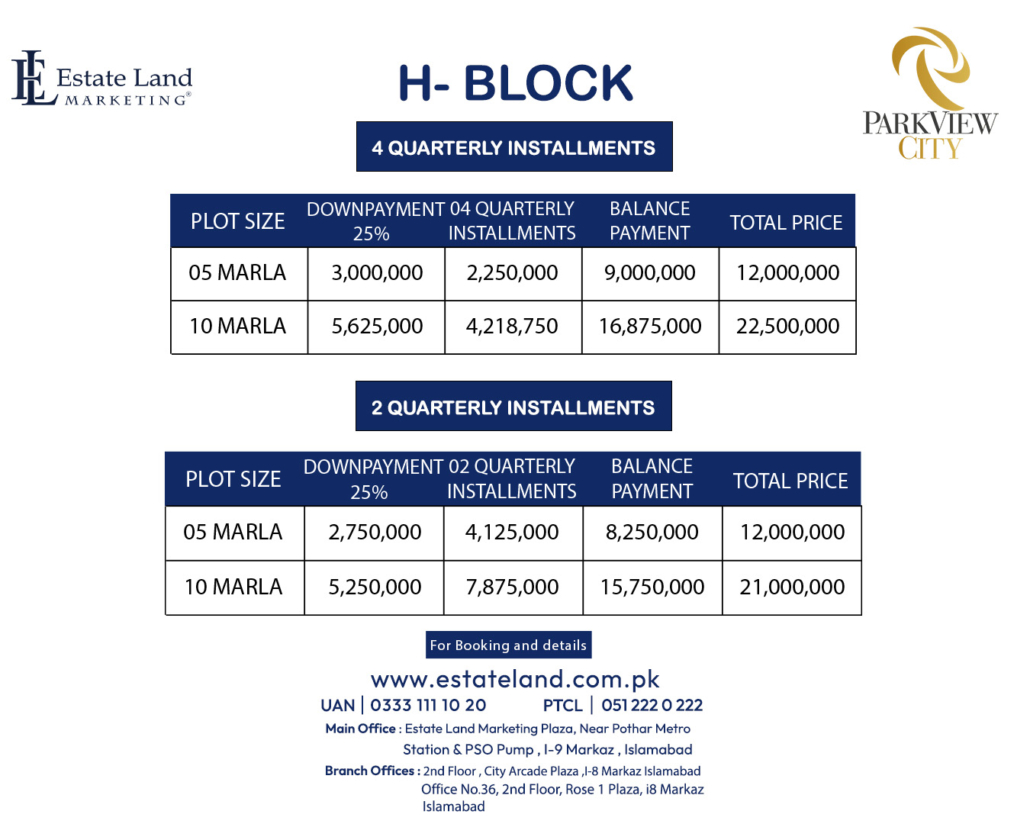 H block Payment Plan