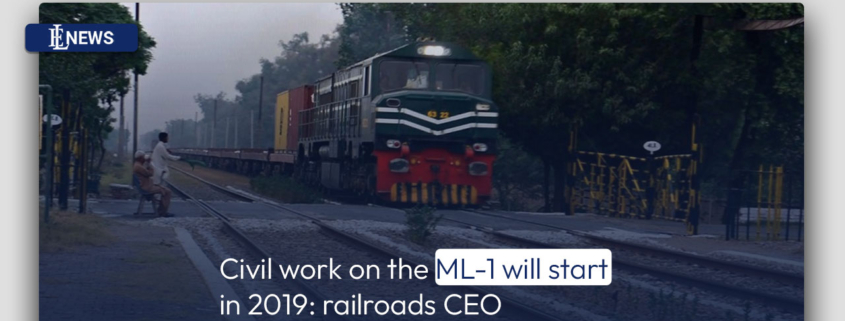 Civil work on the ML-1 will start in 2019: railroads CEO
