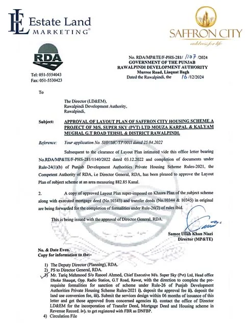Saffron City LOP Approval